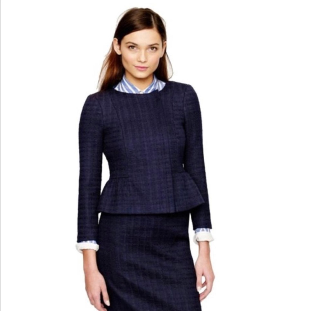 Like new navy j.crew peplum blazer 00